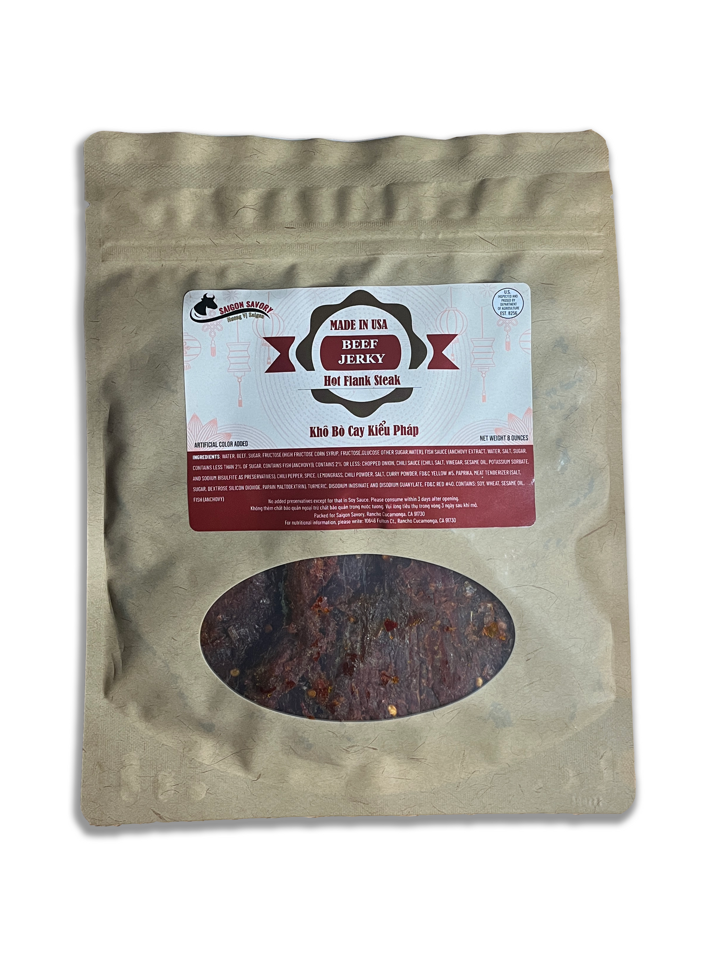 Hot Flank Steak Beef Jerky (Khô Bò Cay Kiểu Pháp)