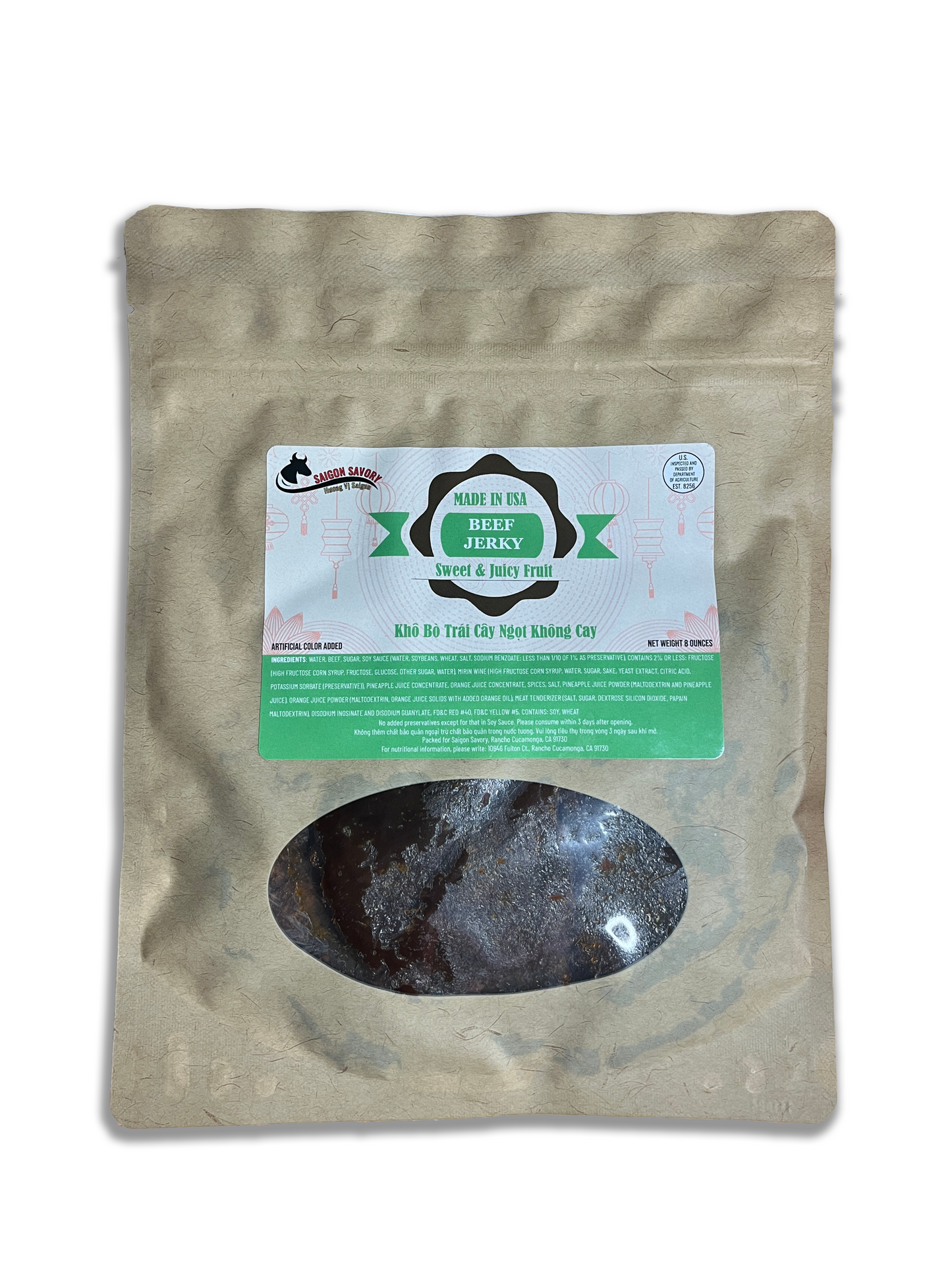 Sweet and Juicy Fruit Flavored Beef Jerky (Khô Bò Trái Cây Ngọt Không Cay)